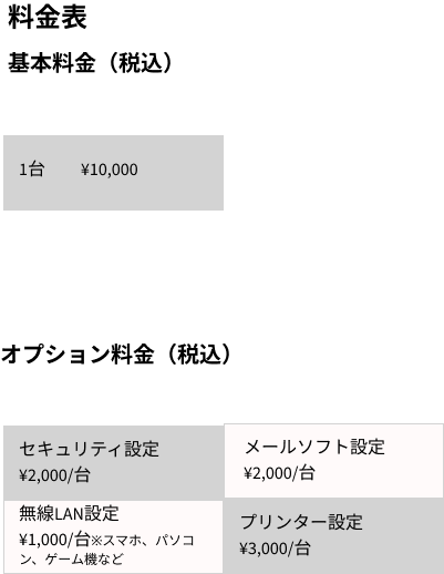 料金表・SP用